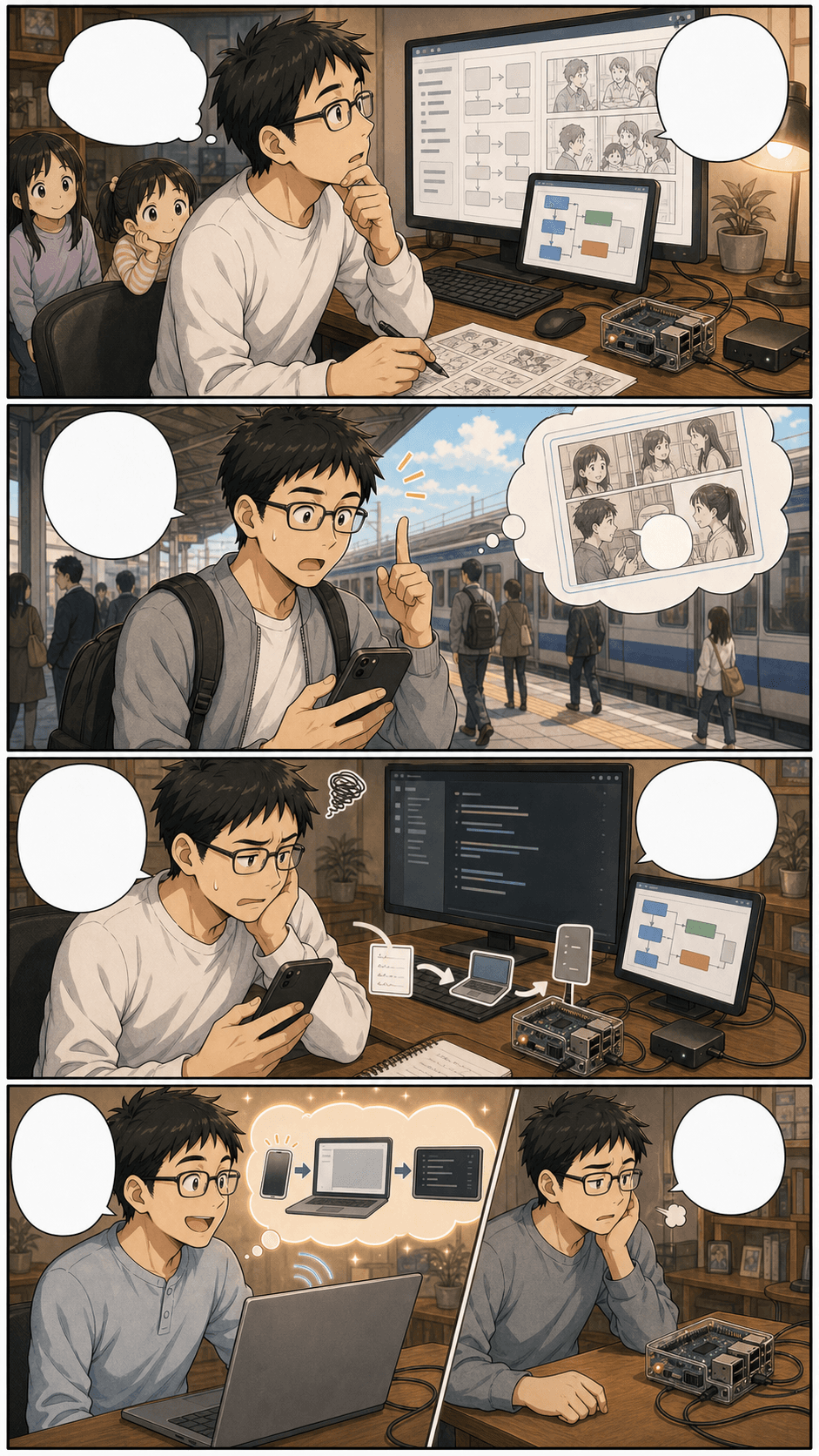 Discordにネタを投げる漫画制作 1ページ目