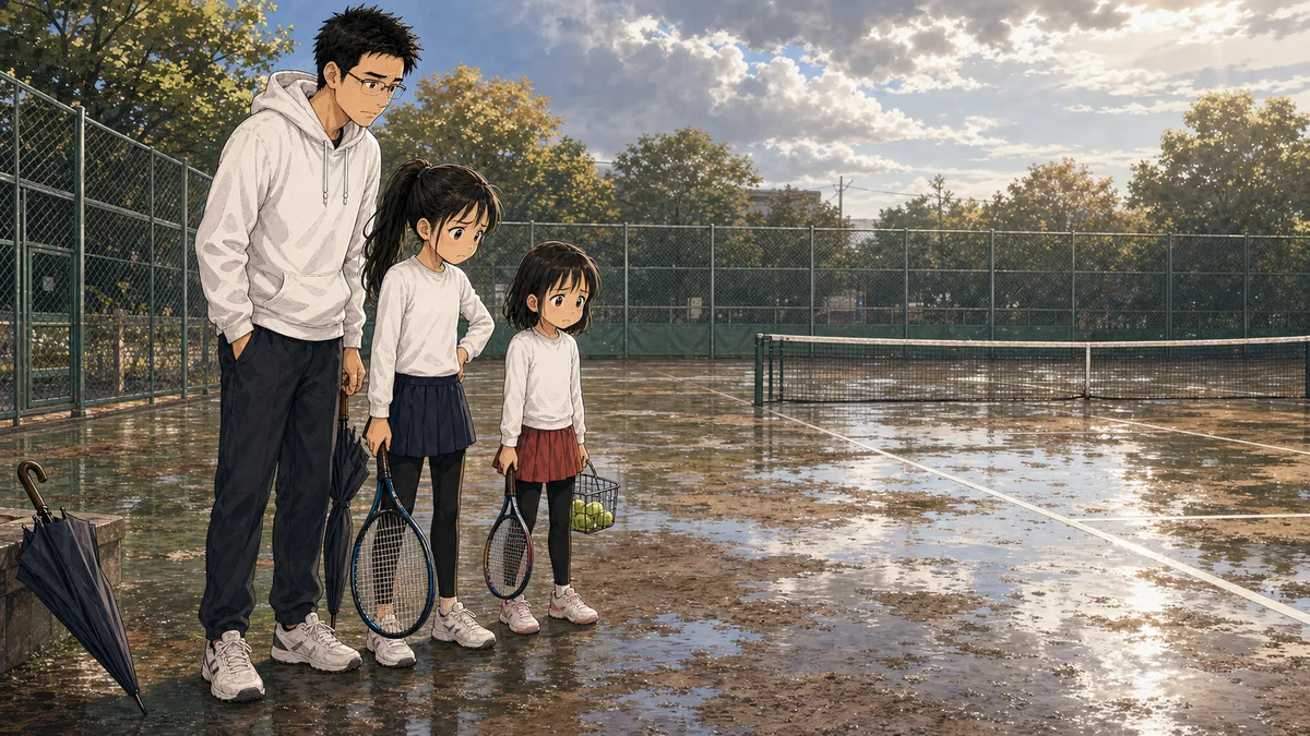 雨上がりのテニスコートの表紙